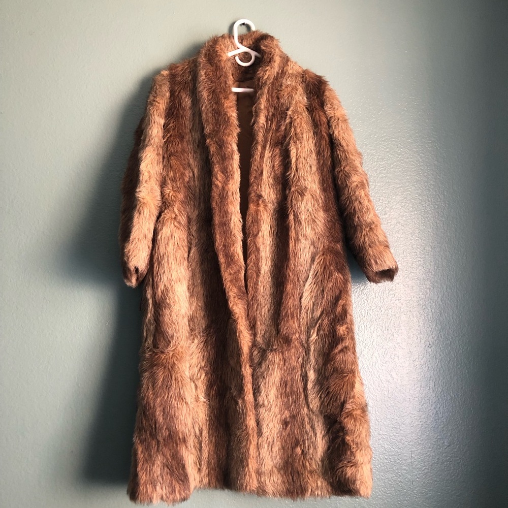 Vintage ILGWU Faux Fur Coat Size 8